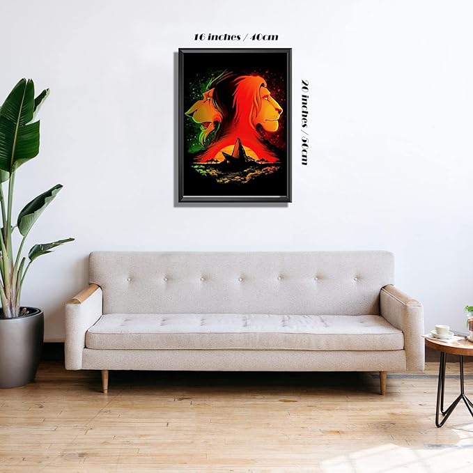 Youtheart Painting with Diamonds King Lion Diamond Art, 5D Full Drill Cross Stitch Embroidery Kits