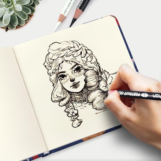 Handy Size 5 x 5 inches Sketch Book, 80GSM Acid Free Artistic Drawing Painting Writing Paper, Hardcover Cloth Cover Art Sketchbook,Journal Notebook.Cowboy Ball Cat