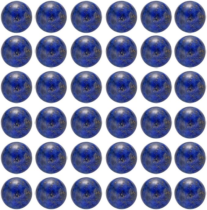 Natural Stone Beads 100pcs 10mm Lapis Lazuli Round Genuine Stone Beading Loose Gemstone Hole 1mm DIY Charm Smooth Beads for Bracelet Necklace Earrings Jewelry Making (Lapis Lazuli Blue, 10mm)