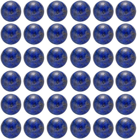 Natural Stone Beads 100pcs 10mm Lapis Lazuli Round Genuine Stone Beading Loose Gemstone Hole 1mm DIY Charm Smooth Beads for Bracelet Necklace Earrings Jewelry Making (Lapis Lazuli Blue, 10mm)