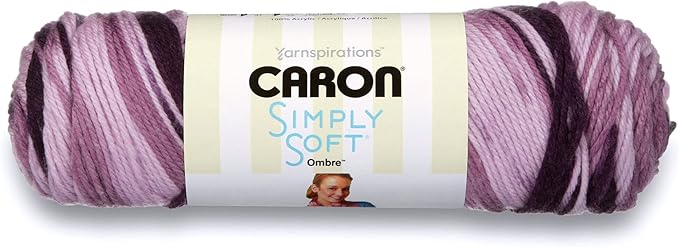 Caron Simply Soft Grape Purple Ombre Yarn - 3 Pack of 141g/5oz - Acrylic - 4 Medium (Worsted) - 235 Yards - Knitting/Crochet