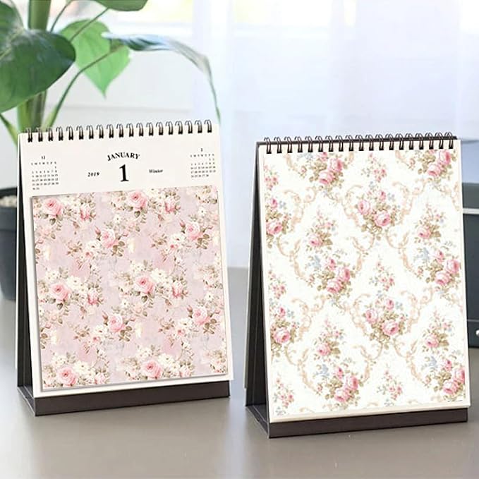 Floral Scrapbook Paper, Vintage Floral Garden Craft Sheets, 24 Pages/24 Unique Designs Double-Sided Origami Art Supplies, Pink Scrapbook Materials for DIY Cards, Journals, Album Decor, 12"x12" Inch