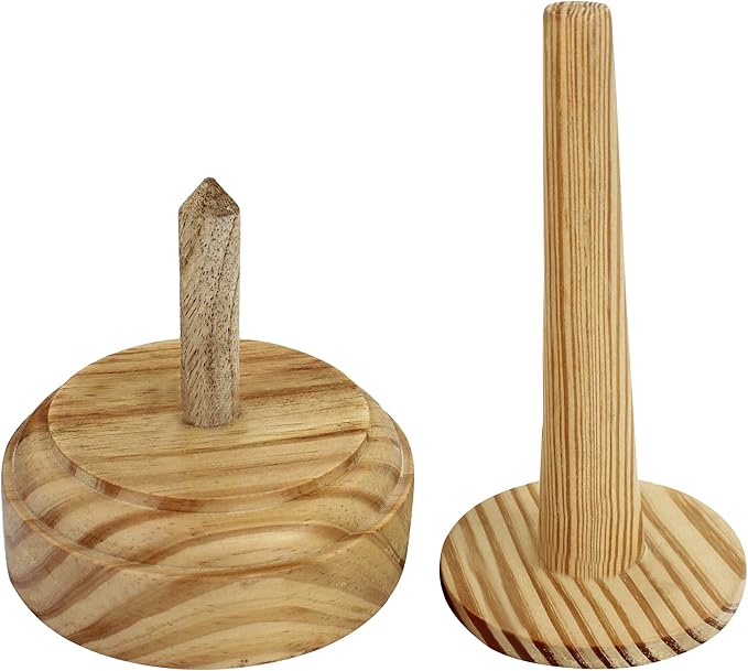 Iblay Wood Arts Wood Yarn Holder with Twirling Mechanism Classic Hand-Operated Winding and Dispensing Accessories, Presents for Craft Lovers7 Inch