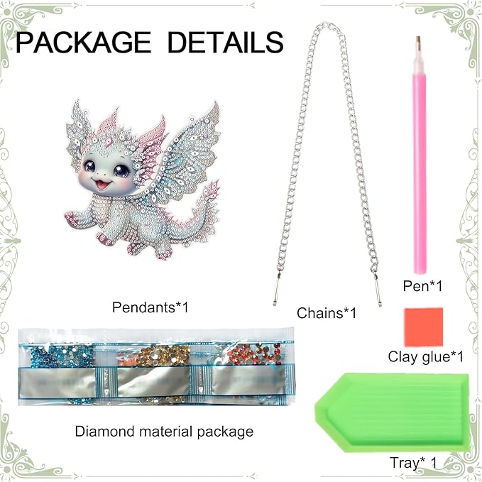 AiYuanzsh Flying Dragon Diamond Painting Hanging Kit, DIY 5D Crystal Acrylic Diamond Art Pendant with Special Shaped Rhinestones, Fantasy Dragon Ornament for Wall, Door, Car, or Home Decoration