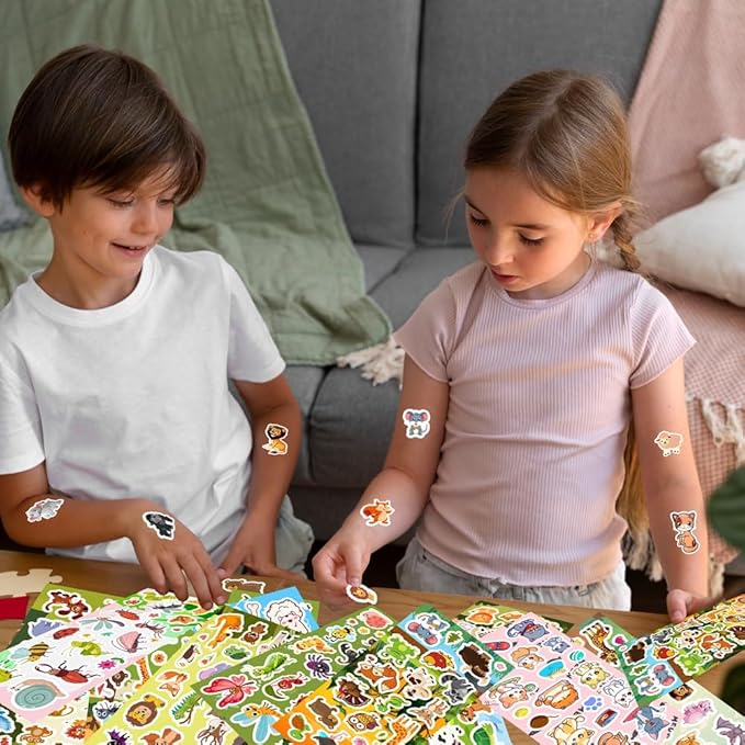 36 sheets animal stickers for kids, 700+ cute animal stickers for scrapbooking, teachers classroom prizes, goodie bag stuffers, birthday gift idea, party favors, decorations