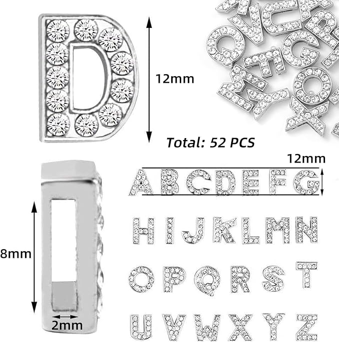 Junk Case Charms Kit, 52 Pcs A-Z Alphabet Letters Junk Case Kit, Pink Assorted Slime Charms Bulk Letter Charms for DIY Necklace Bracelets Jewelry Making Scrapbooking Crafts