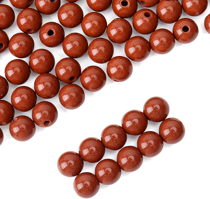 bonny boxx 500pcs 8mm smooth brown acrylic round beads, plastic resin bubblegum balls chunky gumball beads for necklace and bracelet making, crafting supplies