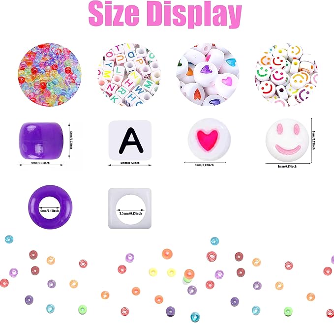 lis hegensa 28 color diy crafts gifts for girls beading kits, 1200pcs pony beads bracelet making kits with decorative beads and charms, craft supplies for children, adults, girls