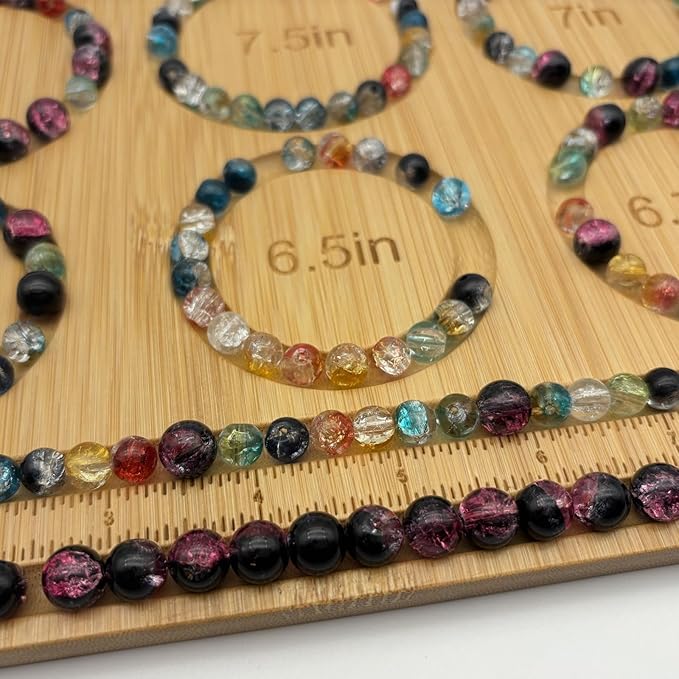 Petoysoso Small Bead Board for Jewelry Making, Bamboo Beading Board for Jewelry Bracelet Making, Bead Board for Bracelet DIY