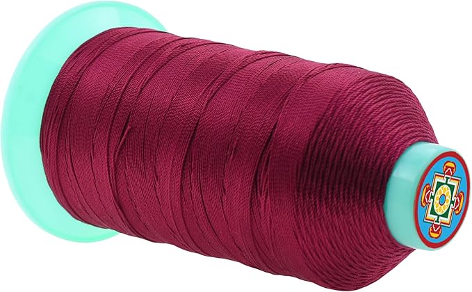 Mandala Crafts Size 207 630D T210 Bonded Nylon Thread - Wine 800 YDs Tex 210 Heavy Duty Sewing Threads for Leather, Jeans, Weaving, Outdoor Marine Upholstery