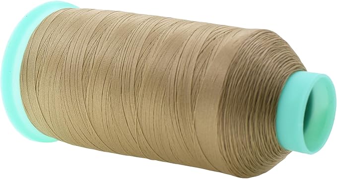 Mandala Crafts Size 46 210D T45 Bonded Nylon Thread - Khaki 2843 YDs Tex 45 Heavy Duty Sewing Threads for Leather, Jeans, Weaving, Outdoor Marine Upholstery