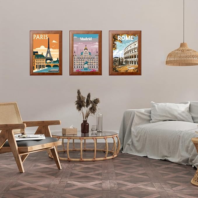 CHWGLFGG Travel City Paint by Numbers Kit for Adults Beginner, 6 Pack Adult Paint by Number Kits on Canvas, DIY Acrylic Oil Easy Painting by Numbers for Home Wall Decor 8X12 inch (Without Frame)