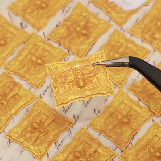 250pcs Wax Seal Beads Royal Gold, Andotopee Premium Sealing Wax Beads for Stamp Seals, Octagon Metallic Seal Stamp Pellets Refill Pack for Wedding Invitation, Letter Envelope, Scrapbook DIY Crafts