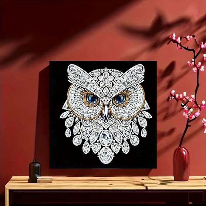 GEMFAMILY Owl Diamond Painting Kits for Adults,5D Diamond Art Kits for Special Shape,DIY Crystal Rhinestones Diamond Dots Gem Art Craft for Home Decor 11.8 x 11.8 inch