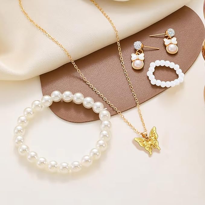 1178 Pcs Pearl Beads for Bracelet Making Kit Flower Rhinestone Beads for Jewelry Making Gold Silver Bracelet Bead Necklace Earrings DIY Craft for Women Adult Small Pearls Bead for Crafting