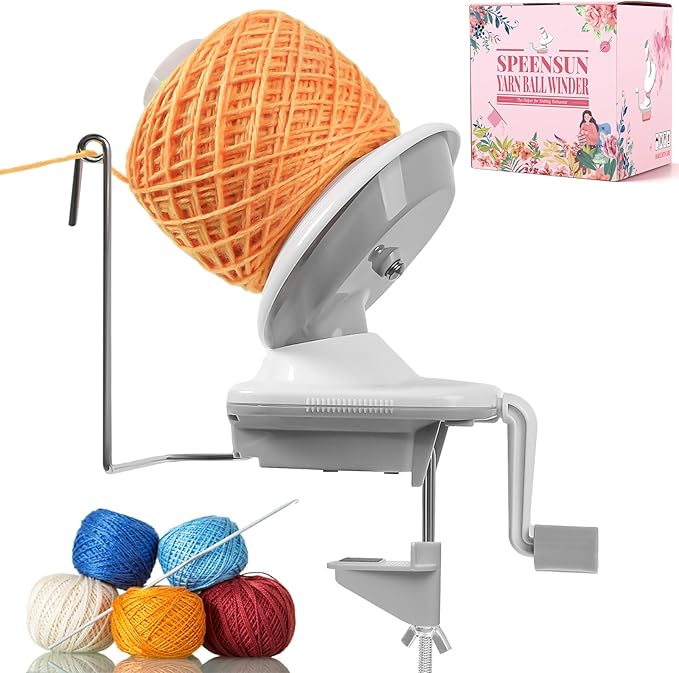 SPEENSUN Yarn Winder, Yarn Spinner, 3.5 OZ Easy-to-Install and Efficiently Yarn Ball Winder with Lower Noise, Yarn Winder Manual for Crochet and Knitting Enthusiast for Yarns Below Size 5