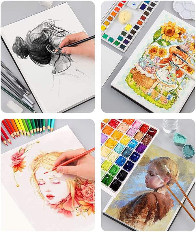 Tavolozza A3 (16.6"x11.7") Hardcover Sketch Book – 48 Pages of Heavyweight 102 lb/170gsm Acid-Free Drawing Paper – Durable, Smooth Surface for Dry Media, Painting & Sketching