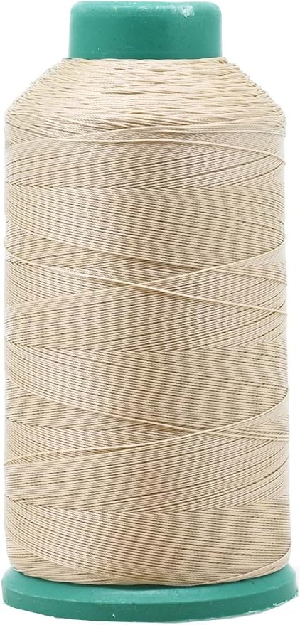 Mandala Crafts Bonded Nylon Thread Cream Heavy Duty Sewing Threads - 1500 YDs Size 69 210D T70 Tex 70 Thread for Leather Jeans Weaving Outdoor Marine Upholstery Threads