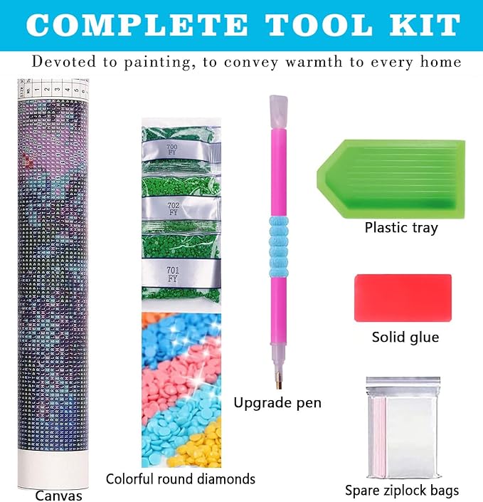 Meothan Diamond Art Kits for Adults, 5D DIY Moon Flowers Boat Diamond Painting Kits for Beginners, Diamond Dots Gem Arts Crafts Kits for Living Room Bedroom Offices Home Wall Decor 12X16 Inch