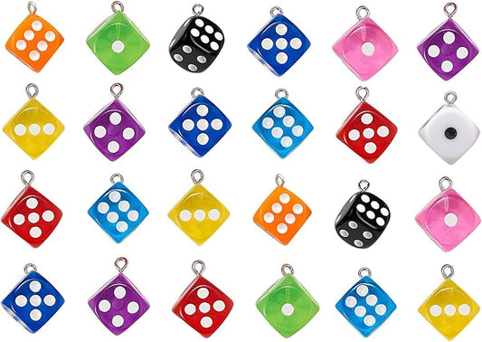 Resin Ice Cream Flower Dice Pendant Charms Colorful DIY Pendant Making Charm for Bracelet Necklace Earrings Keychain Craft