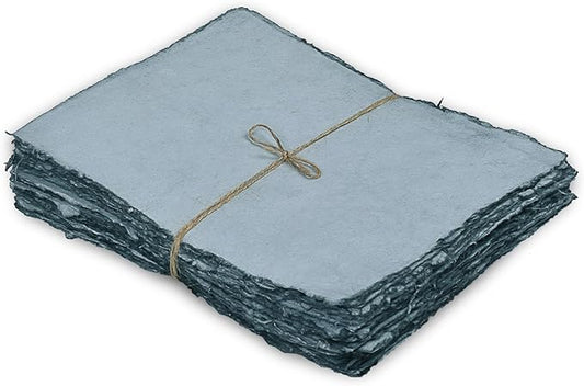 LEATHER VILLAGE Watercolor Paper- 6 X 4 inches - 25 Sheets Watercolor Paper for Drawing, Sketching, Painting & Crafts - 150 GSM Thick Deckle Edge Virgin Cotton Handmade Paper - Grey