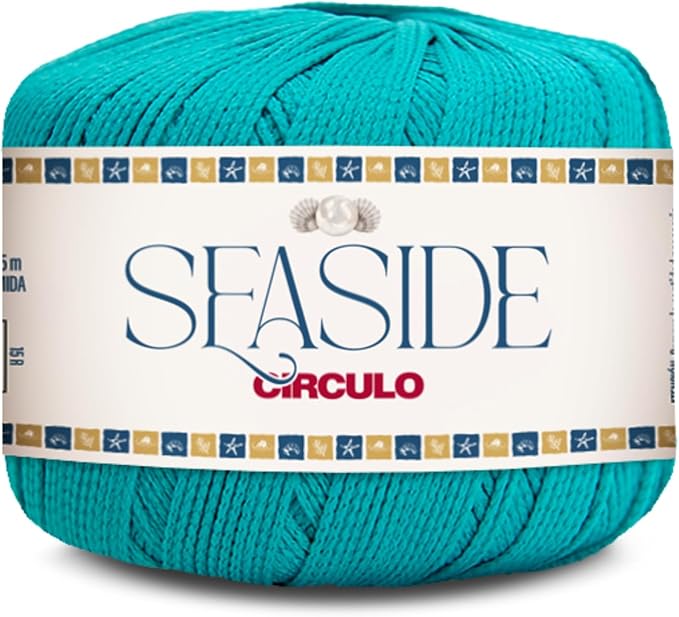 CIRCULO Seaside Yarn, Perfect for Beachwear, Bikinis & Cover-Ups, Quick-Drying & Lightweight, Fingering Weight, 100% Polyamide, 180.4 yds, 50g (613 - Tiffany)
