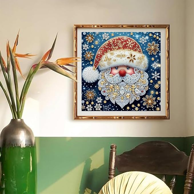 STGLCR 5d Christmas Diamond Painting Kits, Special Shaped Santa Claus Diamond Art Kits for Adults Snowflake Paint with Diamonds Gem Art,Full Drill Diamond Arts and Crafts for Decor 12 * 12 inch