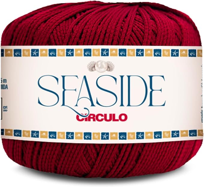 CIRCULO Seaside Yarn, Perfect for Beachwear, Bikinis & Cover-Ups, Quick-Drying & Lightweight, Fingering Weight, 100% Polyamide, 180.4 yds, 50g (6112 - Marsala)