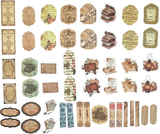 100PCS Vintage Journaling Scrapbooking Supplies Ephemera Pack for Junk Journal Planners Decoupage Paper Scrapbook Stickers Aesthetic Cottagecore Collage Craft Album (Notes)