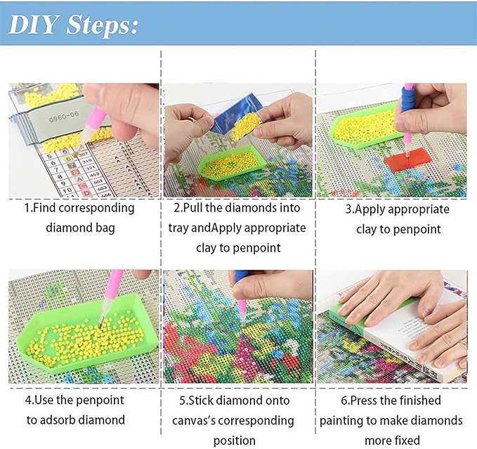 CHWGLFGG 5D Diamond Art Kits for Adults Beginners, Fabric Shop Diamond Painting Kits, DIY Full Round Drill Paint by Diamonds Dot Gem Art for Adults, Home Wall Decor 13.7X 13.7 Inch