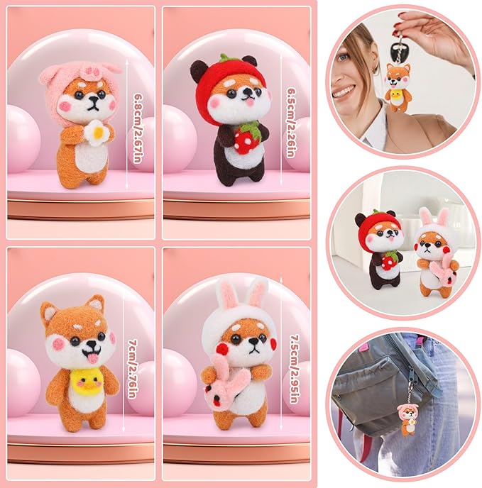 UOOU Needle Felting Kit, Wool Felting Kit with 6 Pcs Colorful Needle Felting Needles and Instructions, Wool Felting Supplies for Adults and Beginners