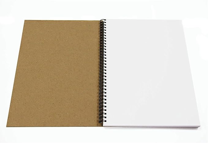 Worcestershire Stationery A4 Portrait Recycled Sketch Book with Hard Covers, 8.3 x 11.7 Inches, 40 Sheets, 170gsm Cartridge Paper