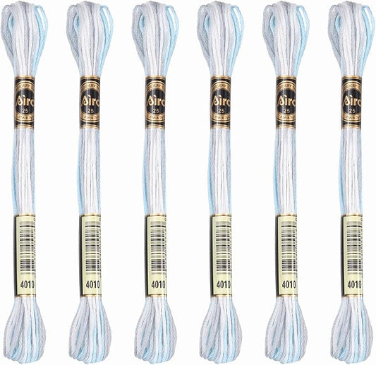 PATIKIL 6 Skeins Embroidery Floss, Polyester Embroidery Threads Bracelets String for Cross-Stitch Hand Embroidery, Gray Blue