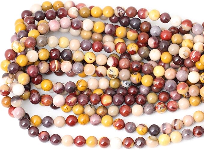 cheavian 45pcs 8mm natural moonkaite jasper gemstone round loose beads for jewelry making diy handmade 1 strand 15"