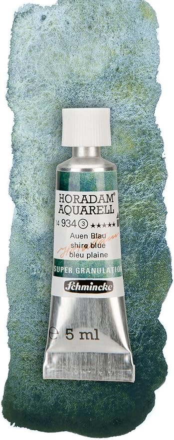 Schmincke Horadam® Aquarell, Super Granulation Trio Aue, 5 ml Tubes, 74 619 097, Cardboard Set, Very Strong Granulating colors, Finest, Super Granulating Watercolors