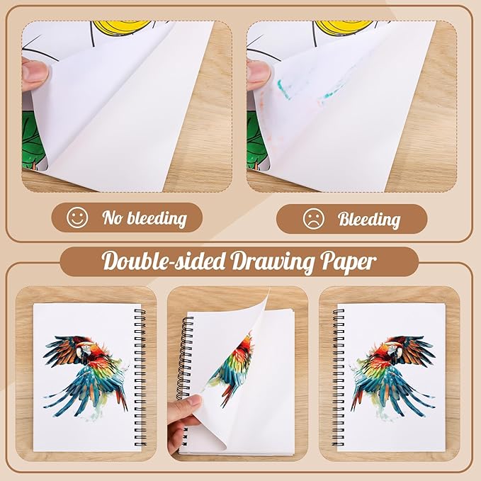135lb/200gsm Marker Paper Pad, 5×7in Double Sided Bleedproof Marker Sketchbook, 30 Sheets Art Paper Sketch Pad, Smooth Painting Coloring Alcohol Marker Paper for DIY, Drawing, Ideal Gift