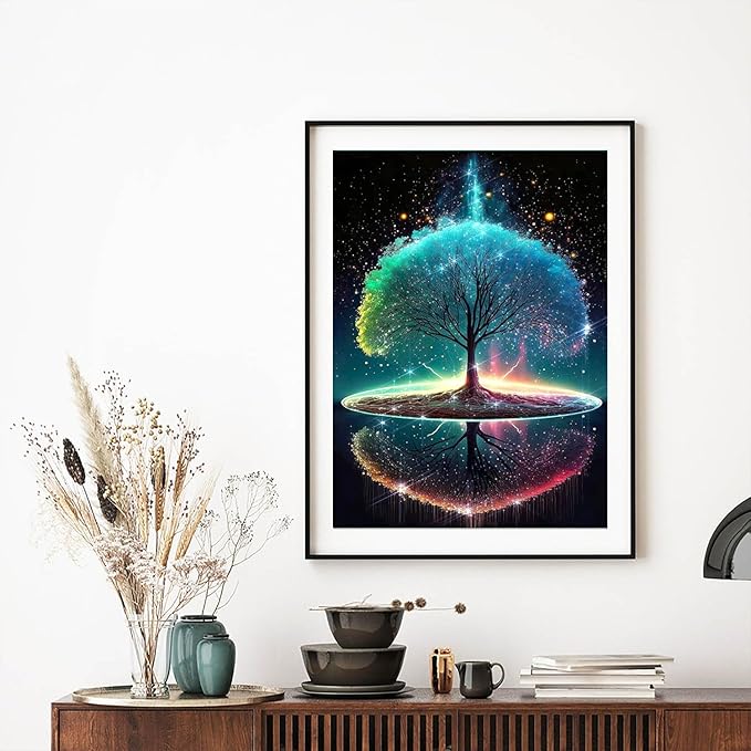 Diamond Art Painting Kits for Adults - Tree of Life Full Drill Diamond Dots Paintings for Beginners, Round 5D Paint with Diamonds Pictures Gem Art Painting Kits DIY Adult Crafts Kits 12x16inch