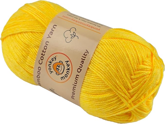 10-Pack of Yonkey Monkey 500 Grams Yarn - 70% Rayon derived from Bamboo, 30% Cotton - Imported - Yellow 9017
