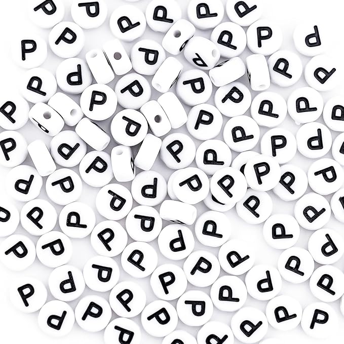 sunrica 300pcs alphabet beads for friendship bracelets making 4x7mm individual round white letter beads p