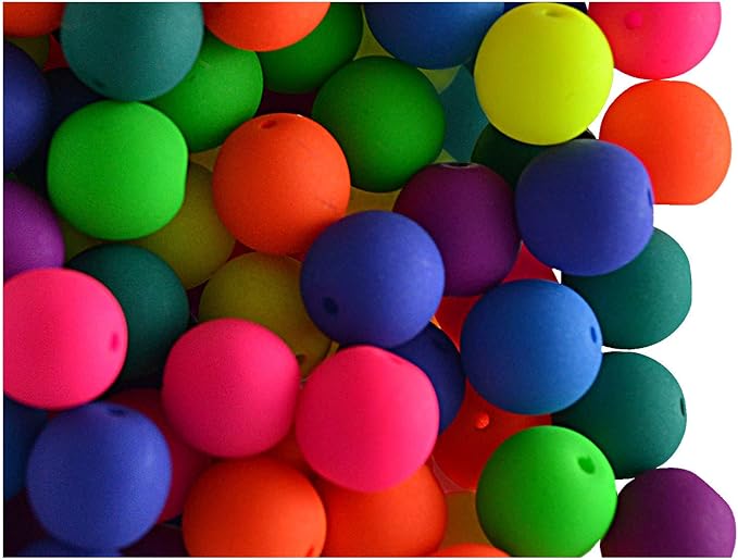 SCARA 100 pcs Czech Glass Round Beads 0.31 inches (8mm), NEON (UV Active) Glass Beads for Jewelry and Bracelets Making, Beads for Bracelets, Bead kit MEGA Mix