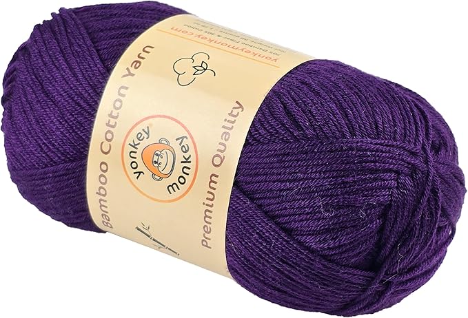 10-Pack of Yonkey Monkey 500 Grams Yarn - 70% Rayon derived from Bamboo, 30% Cotton - Imported - Violet 9022