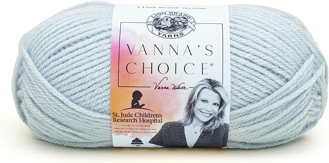 Lion Brand Yarn (1 Skein) Vanna's Choice Yarn, Silver Blue