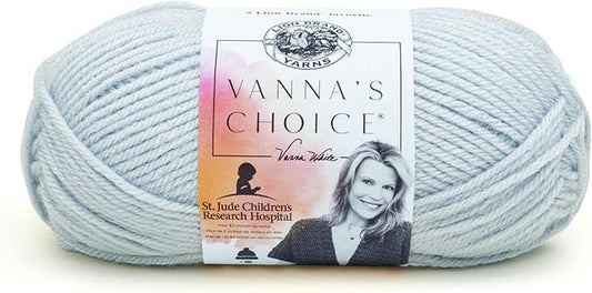 Lion Brand Yarn (1 Skein) Vanna's Choice Yarn, Silver Blue
