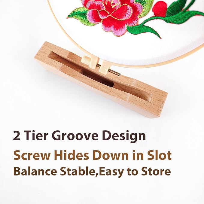 embroidery frames for display 3pack embroidery hoop display stand 2 tier groove design cross stitch hoop frame stand，embroidery stand embroidery kit (suitable 7-10in frame)
