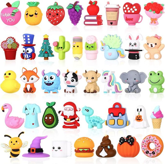 40 Pcs 3D Silicone Focal Beads Pens Beads Bulk for Beadable Keychain DIY Crafts Necklace Bracelet Phone Chain Charms Jewelry Making (Various)