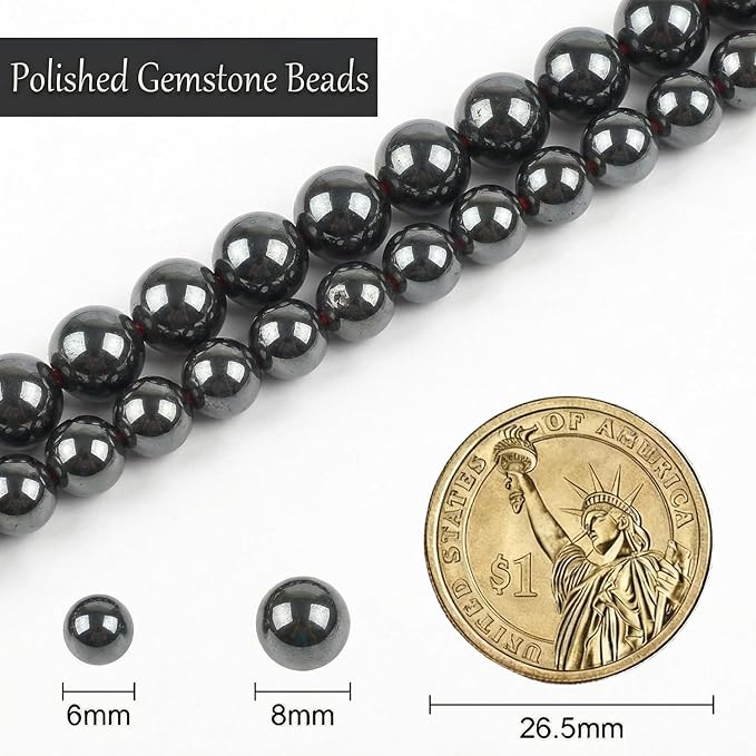 Stone Beads, 60pcs Black Onyx, 6mm Round Loose Beads for Jewelry Making, Bracelets, with Bag, String & Card