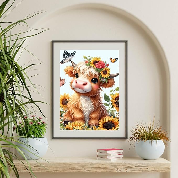 cow cross stitch kits for adults - stamped crossstitching kits preprinted 11 count cross-stitch kit for beginner, 11ct prestamped easy pattern needlepoint kits crafts for decor