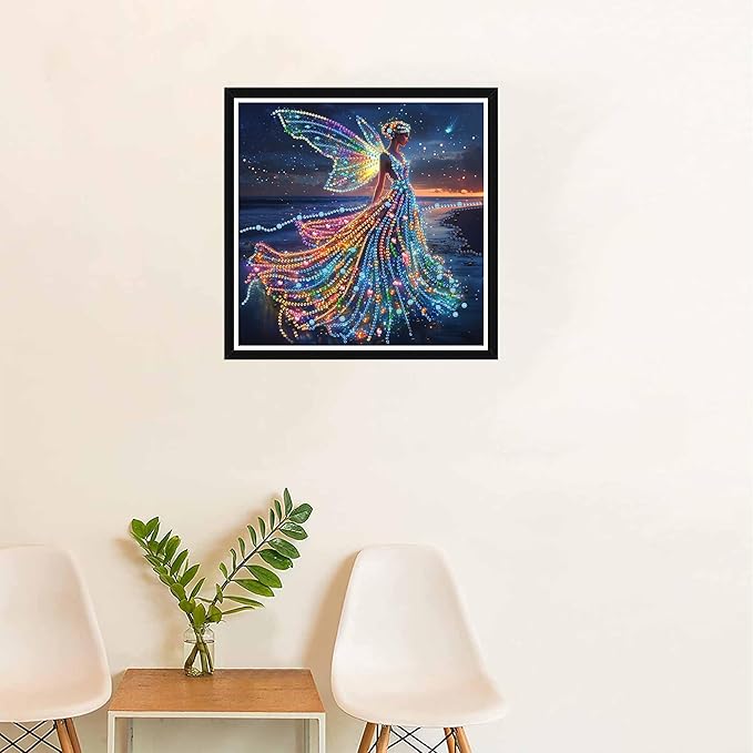 SKRYUIE DIY Diamond Art Kits for Adults Woman Special Shape - 5D Diamond Painting Kits for Adults Beach - Crystal Embroidery Cross Stitch - Craft for Wall & Office Decor 12 x 12 Inch c6