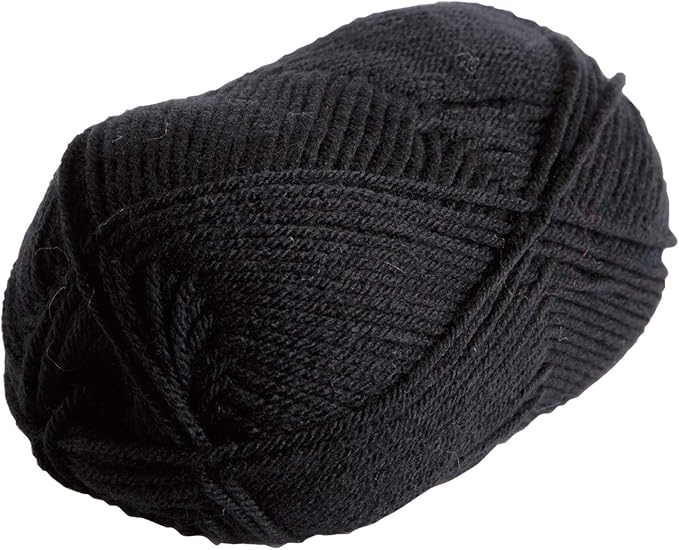Knit Picks Brava Black 100% Acrylic Worsted Weight Soft Yarn for Knitting, Crocheting, Knitting Machine use, Medium Weight 4 Yarn for Washable Projects (Black)