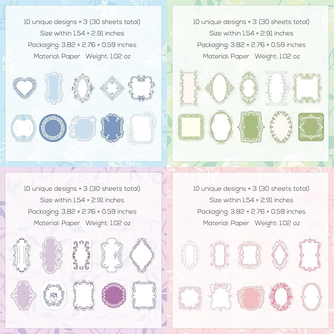 120 Pcs Vintage Label Scrapbooking Paper, Multicolor Vintage Label Junk Journal Kit for DIY Decoupage, Scrapbooking Supplies
